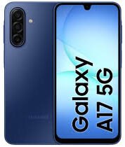 Samsung Galaxy A17 5G 8GB 256GB azul nuevo visto de frente y trasera