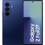 Samsung Galaxy Z Fold7 256GB azul sombra nuevo visto plegado con diseño fino y pantalla exterior