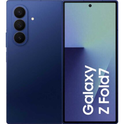 Samsung Galaxy Z Fold7 256GB azul sombra nuevo visto plegado con diseño fino y pantalla exterior