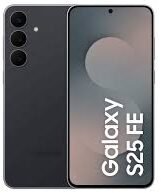 Samsung Galaxy S25 FE 256GB negro azabache nuevo visto de frente y trasera