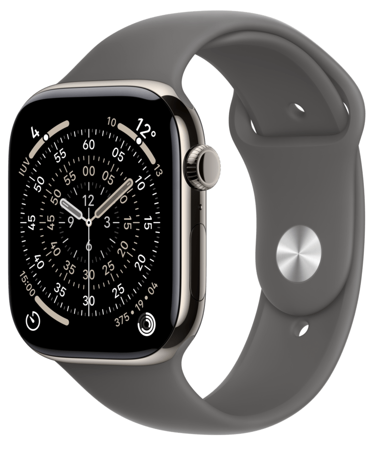 Apple Watch Series 11 GPS + Cellular 46mm Titanio Natural Natural Titanium con Stone Grey Sport Band