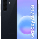 Samsung Galaxy A57 5G 256GB azul oscuro Awesome Navy nuevo vista frontal y trasera