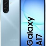 Samsung Galaxy A17 8GB 256GB azul claro nuevo visto de frente y trasera