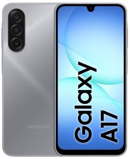 Samsung Galaxy A17 8GB 256GB gris nuevo visto de frente y trasera