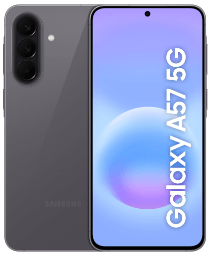 Samsung Galaxy A57 5G 256GB gris Awesome Gray nuevo vista frontal y trasera