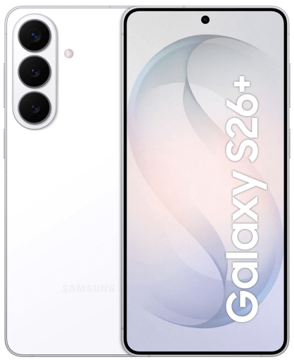 Samsung Galaxy S26+ 5G 512GB blanco White nuevo vista frontal y trasera