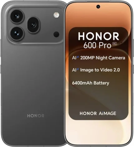 HONOR 600 Pro 12GB/512GB negro nuevo con diseño frontal y trasero