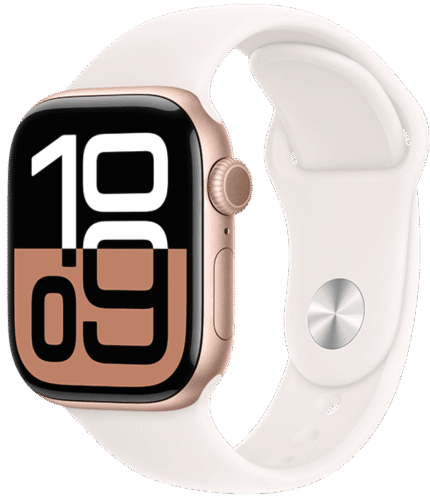 Apple Watch Series 10 LTE 42mm Aluminio Oro Rosa con correa deportiva Light Blush