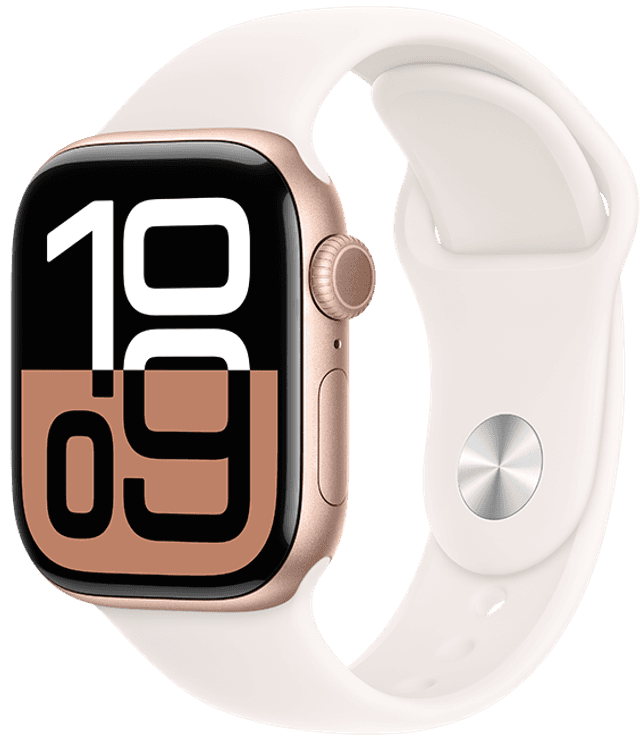 Apple Watch Series 10 LTE 42mm Aluminio Oro Rosa con correa deportiva Light Blush