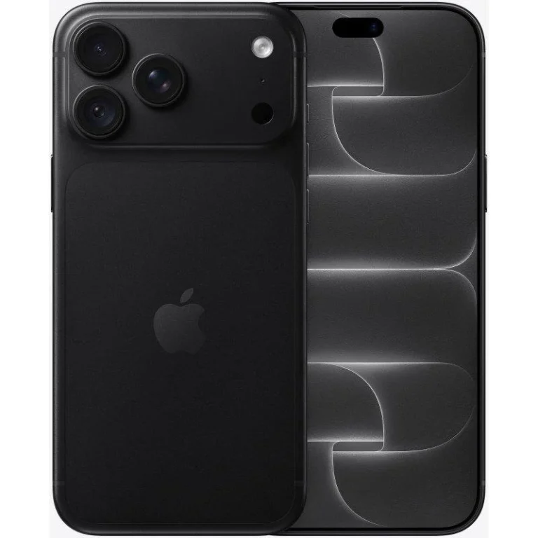 Apple iPhone 18 Pro 1TB Negro (Black), vista frontal y trasera.